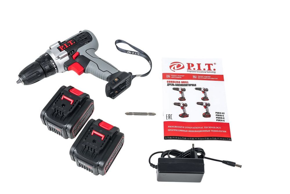 PSR24-C-аккум. дрель-шуруповёрт P.I.T.40Нм, 1450об/мин, 1,5Ач, 24В, Li-lon,щеточный, быстрозажимной