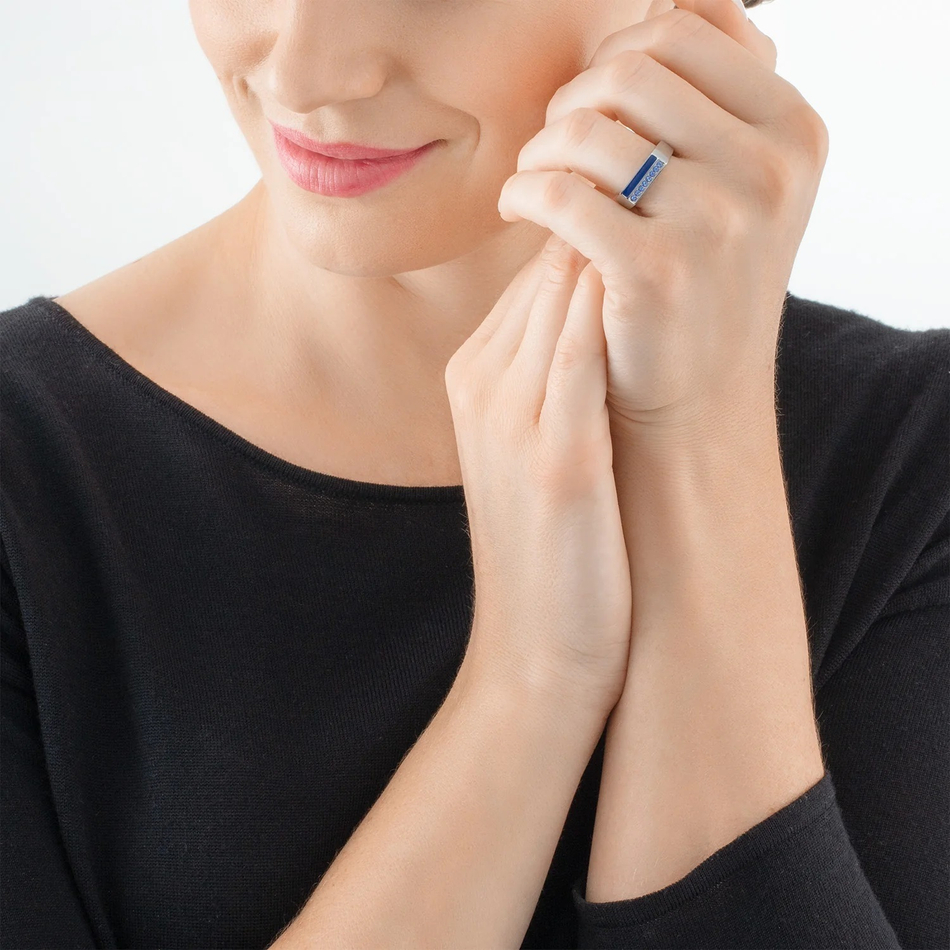 Кольцо Coeur de Lion Blue-Silver 0133/40-0717 58