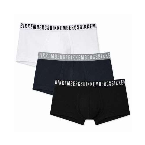 Набор мужских трусов боксеров 3в1 (белые, черные, темно-синие) Bikkembergs CLASSIC BKK1UTR02TR Набор мужских трусов боксеров 3в1 (белые, черные, темно-синие) Bikkembergs CLASSIC BKK1UTR02TR