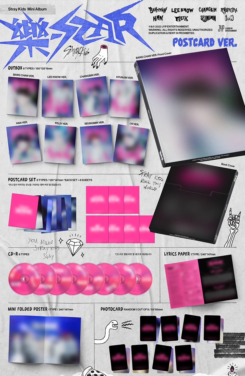 Альбом Stray Kids - ROCK-STAR (POSTCARD VER.)