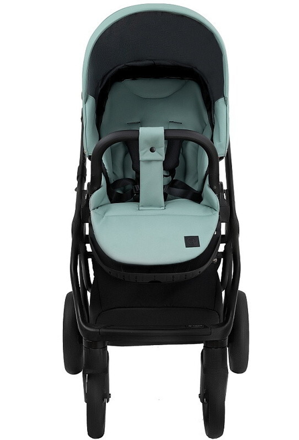 Детская коляска Roan Esso 2025 Кожа 3 в 1 с автокреслом Tutis Elo Lux EduSky Black ESSK/214/1 Misti Mint/Grey/руч.Черный