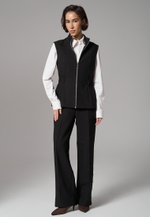 Брюки прямые с кнопками черные