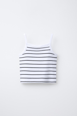 ZARA ТОП ИЗ РИФЛЕНОЙ ТКАНИ В ПОЛОСКУ, ПОЛОСКИ