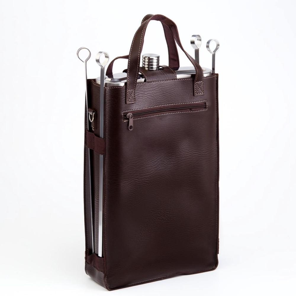 Фляжка «СССР», нержавеющая сталь, чехол, 5.15 л, с 4 шампурами l-40 см