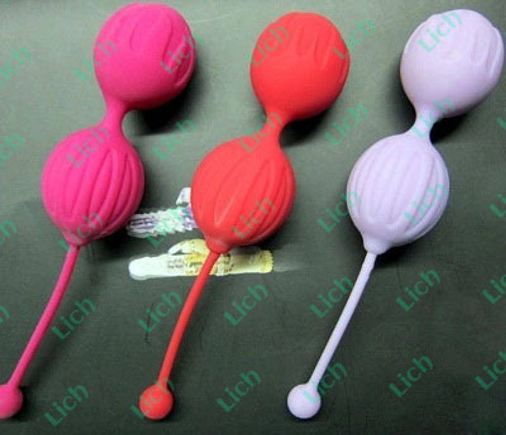 Розовые силиконовые вагинальные шарики