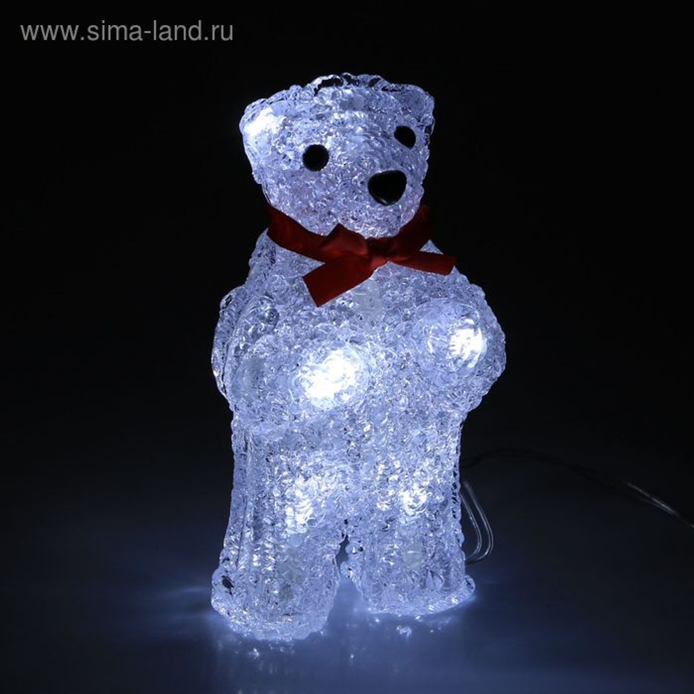 Фигура акрил. "Медвежонок на батарейках" 11х10х20 см,(АА*2 шт.не в компл.), 10 LED СЛ