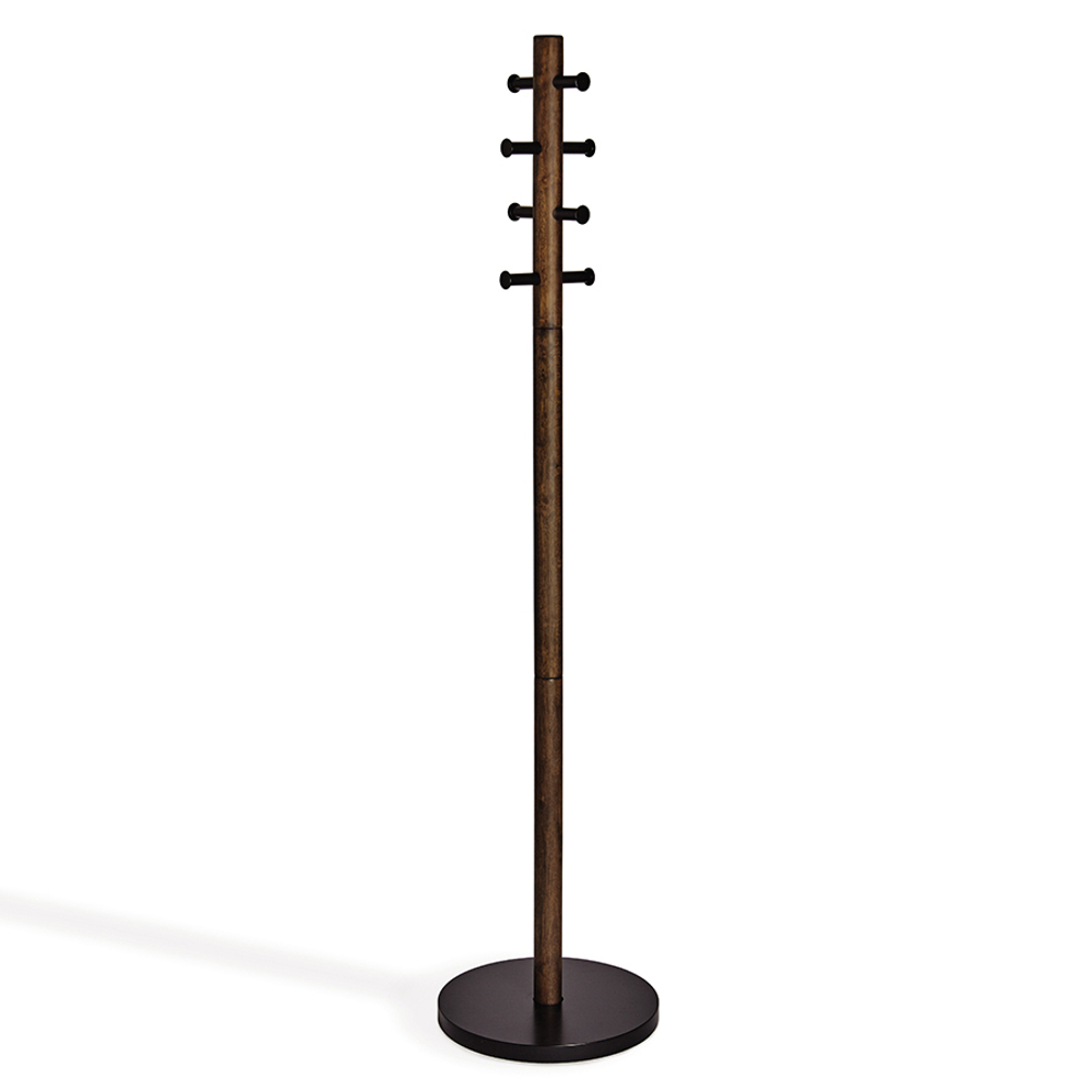 Вешалка напольная Pillar чёрный/орех