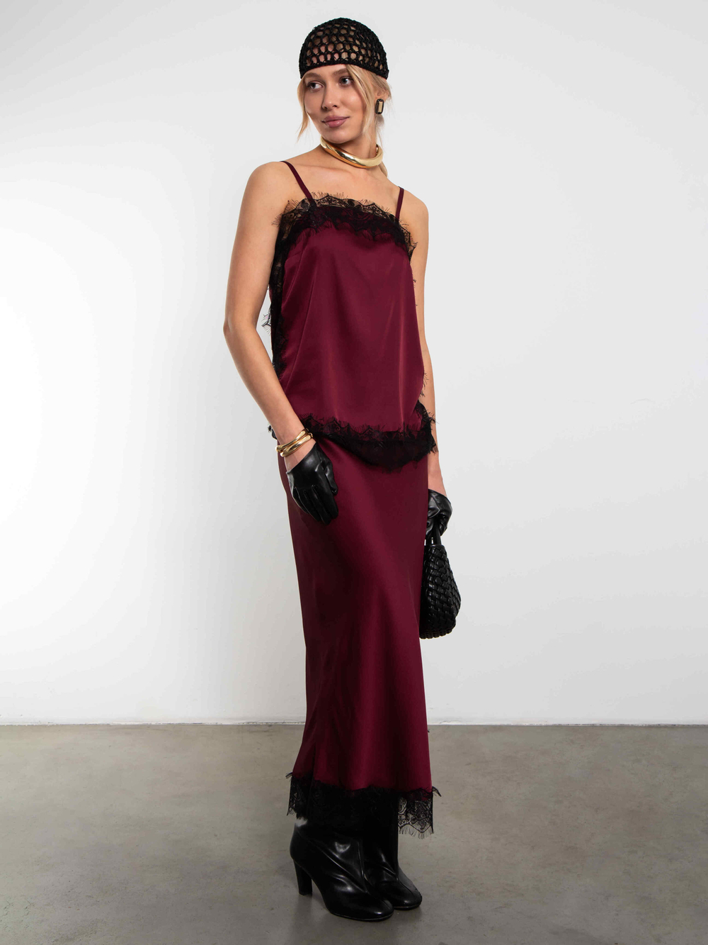 Юбка Шантилье (бордовый)