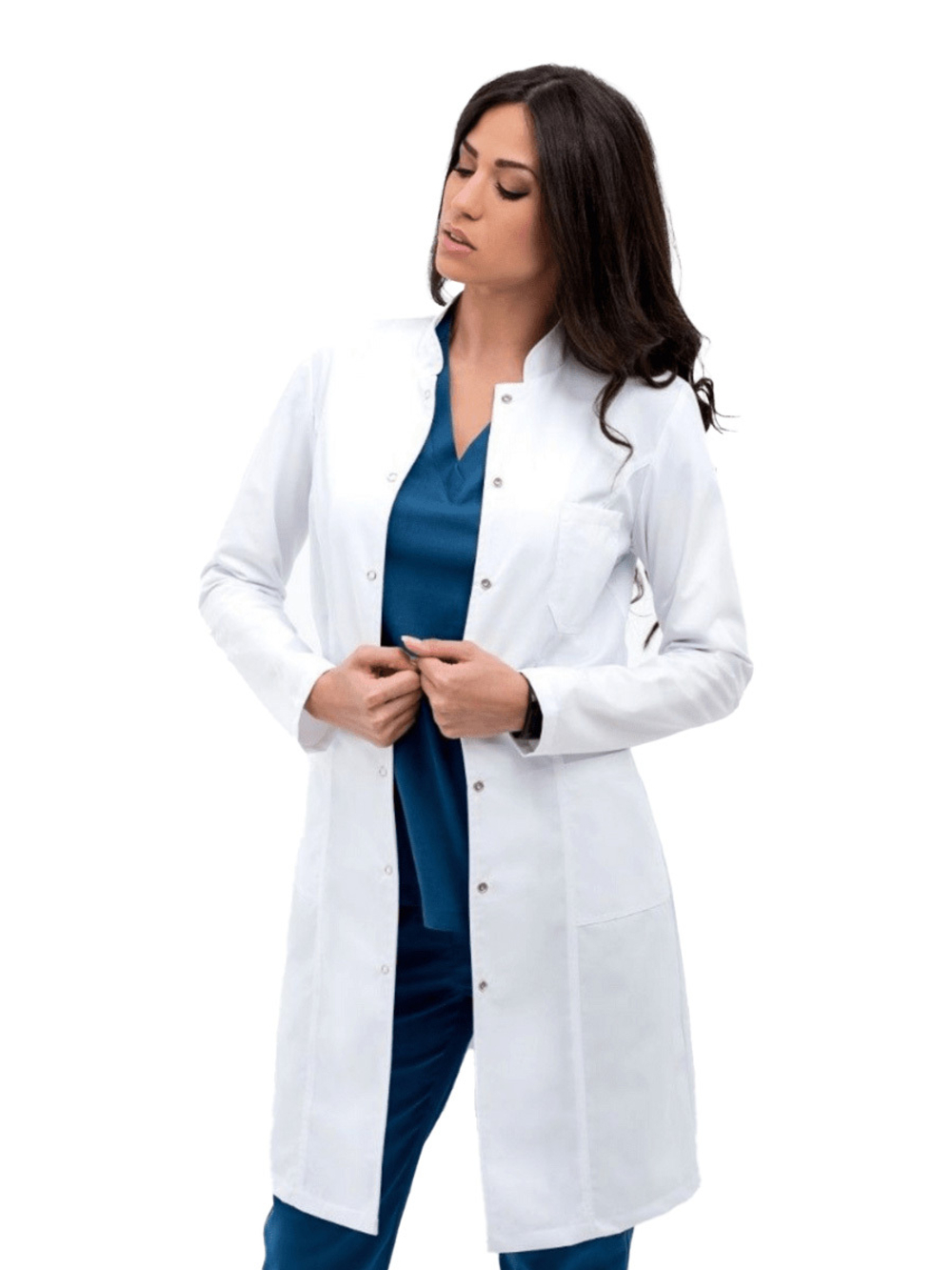 Халат медицинский женский BTS Scrubs BS813 на кнопках, белый, 44