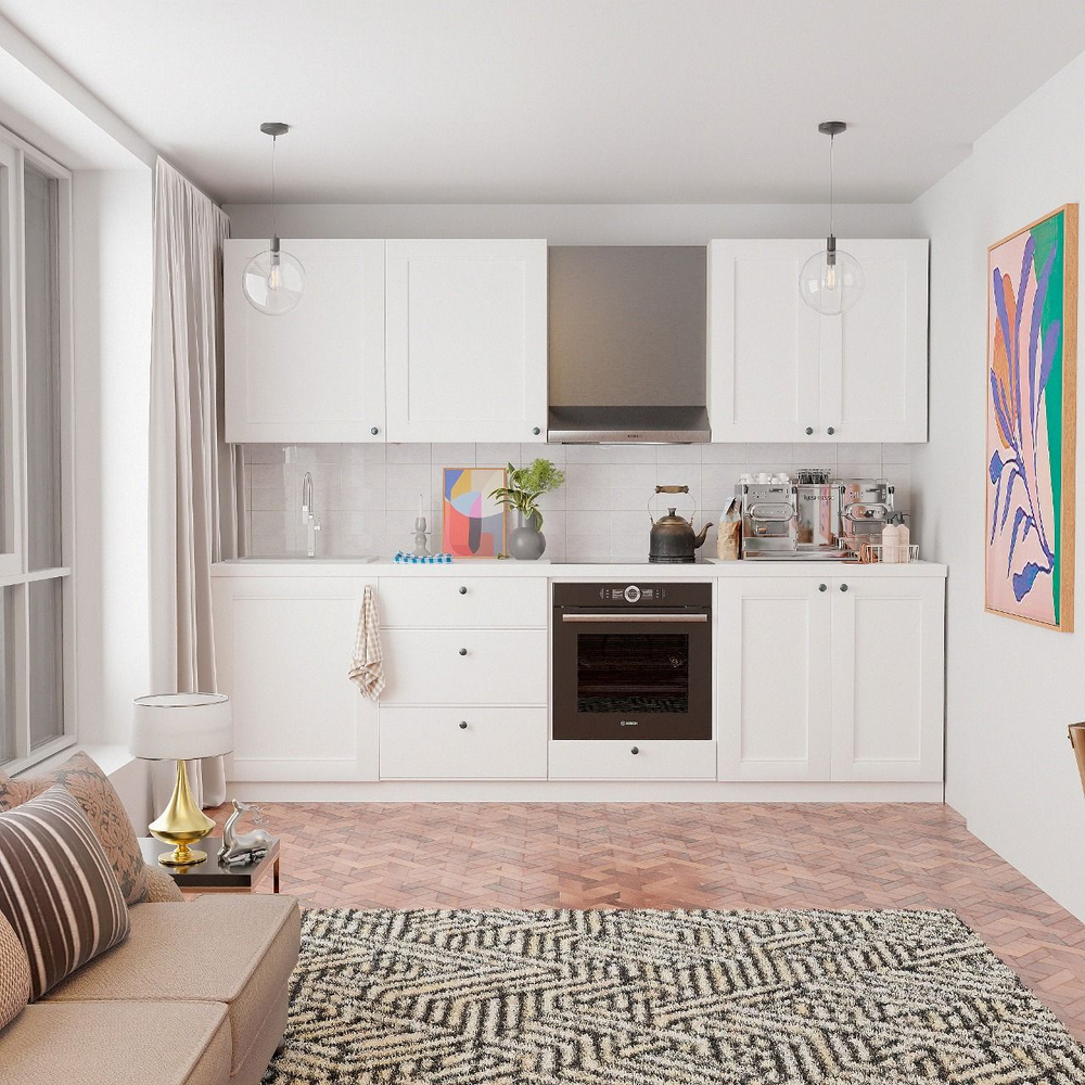 Кухонный модуль 60х45х85, Авери, напольный с 3 ящиками, шкаф из МДФ и ЛДСП, белый, Dipriz