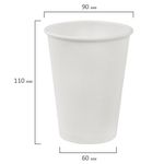 Стакан одноразовый бумажный 350/410 мл, D 90 мм, белый, КОМПЛЕКТ 1000 шт., холодное/горячее, WELDAY (ВЭЛДЭЙ), 702690