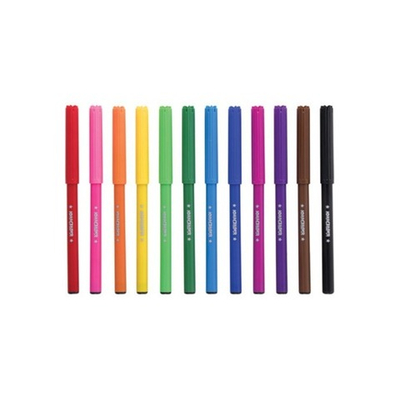 Фломастеры ЮНЛАНДИЯ 12 цветов, "УРОКИ РИСОВАНИЯ", вентилируемый колпачок, ПВХ, 151416