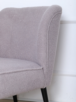 Кресло "Donatello" букле мех серый/венге. Для кухни, прихожей, салона красоты, офиса. 65х72х87 см