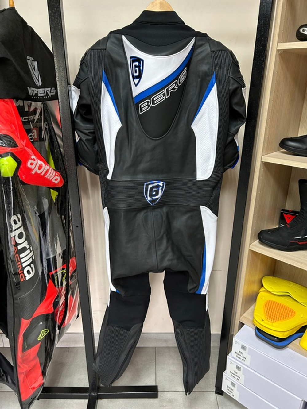 Мотокомбинезон цельный кожаный Berg Arrow Blue 54