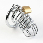 Серебристый мужской пояс верности «Клетка целомудрия № 3» (Цвет: серебристый)