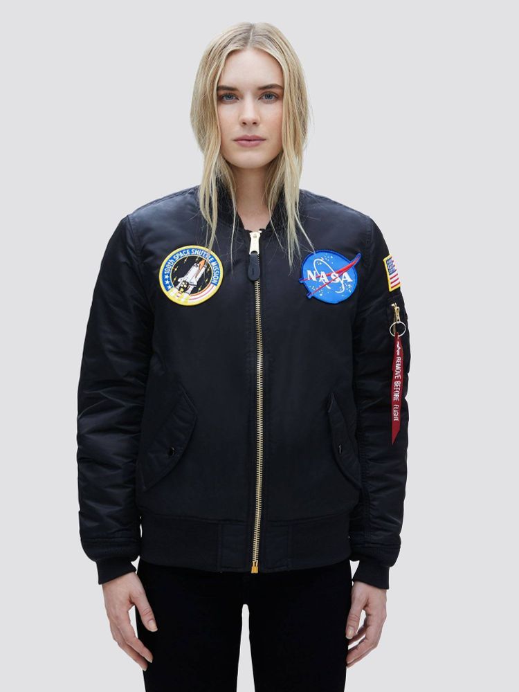 Бомбер Alpha Industries MA-1 NASA W Черный