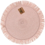Салфетка на стол 38см плетеная «Бохо» пудровый