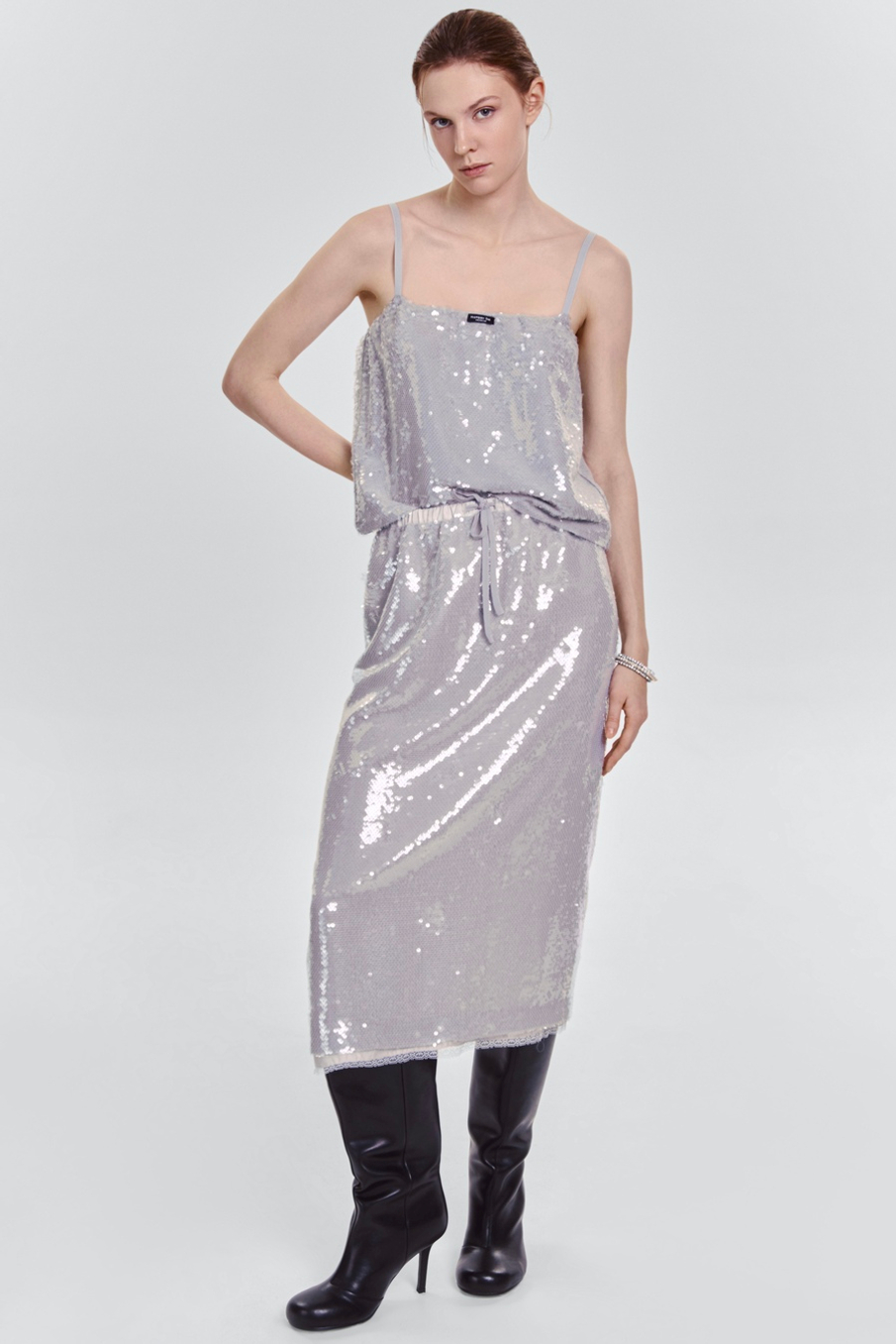 Топ с пайетками на шифоне