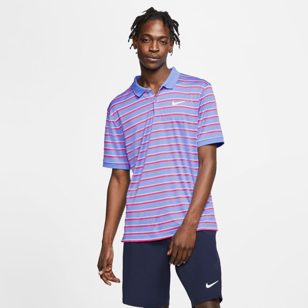 Мужское поло теннисное Nike Court Dry Pique Polo GX - royal pulse/white