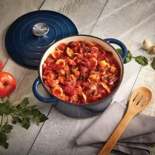 Жаровня чугунная эмалированная с крышкой, 4 л, синяя, Napoleon