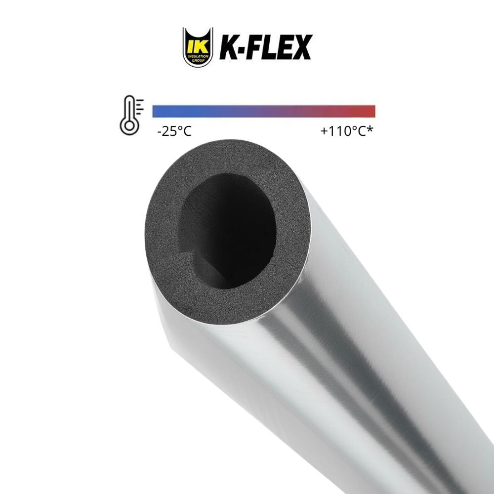 Изоляция для труб из вспененного каучука K-FLEX ST с покрытием AL CLAD