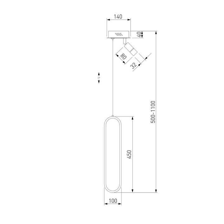 Подвесной светодиодный светильник Eurosvet Spire 90269/1 черный/золото