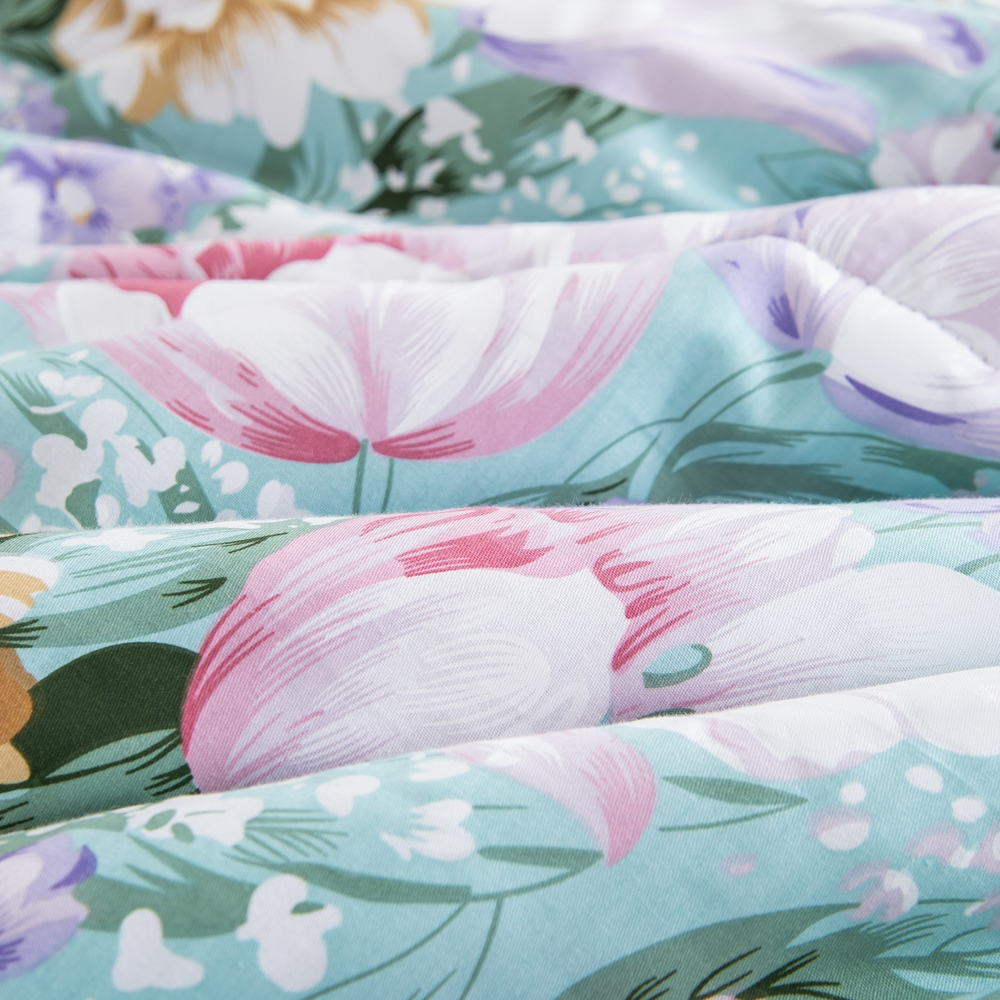 Комплект постельного белья Сатин с Одеялом 100% хлопок на резинке OBR168