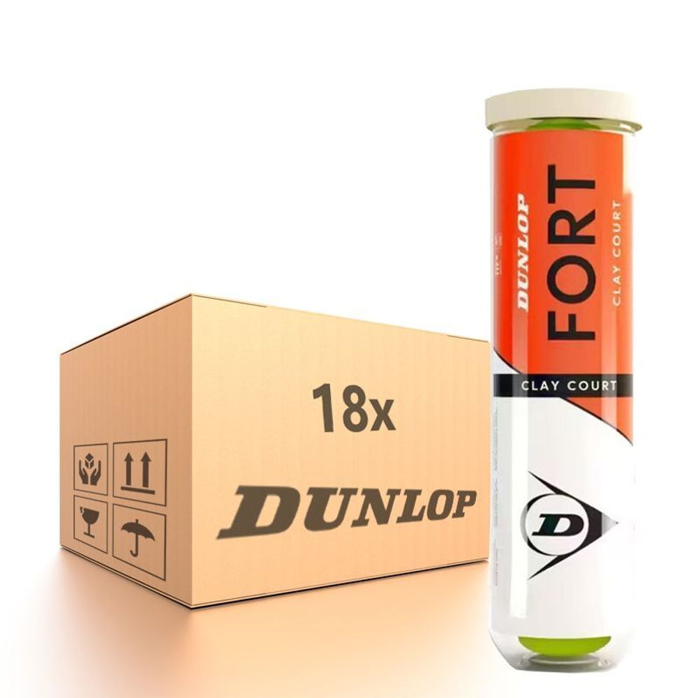 Упаковка теннисных мячей Dunlop Fort Clay Court 18 x 4B