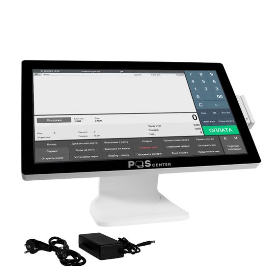 Сенсорный моноблок POScenter POS101 Pro (21.5&quot;, PCAP, N100, RAM 8Gb, SSD M2 256Gb, MSR) БЕЛЫЙ, без ОС