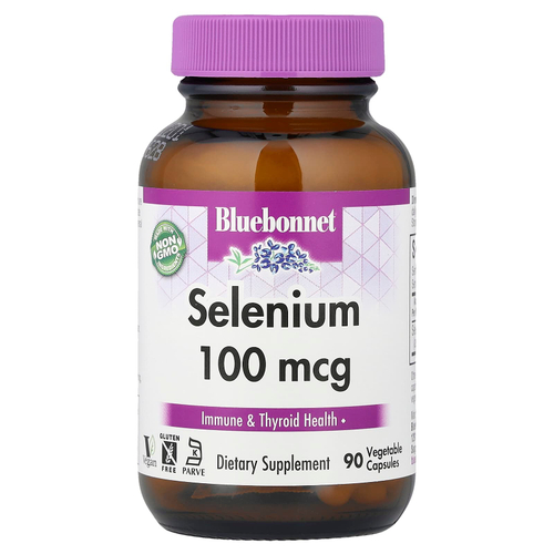 Bluebonnet Nutrition, Селен, 100 мкг, 90 растительных капсул