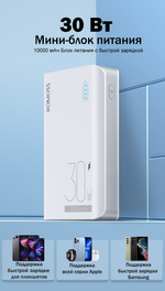 Внешний аккумулятор Romoss Sense 4S Pro/ 10000мАч/ 30 Вт быстрая зарядка