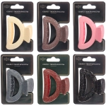 Заколка - краб для волос «AKS - MANTANA», микс 6 цветов, трапеция, 6*3см