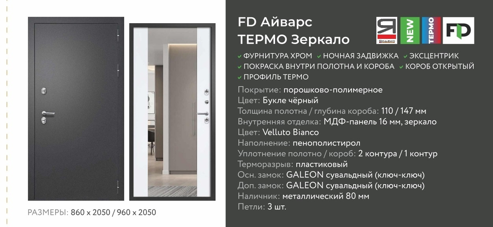 Описание и харрактеристики Айварс Термо Зеркало