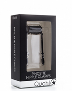 Чёрные клипсы на соски с цепочкой (Цвет: черный)