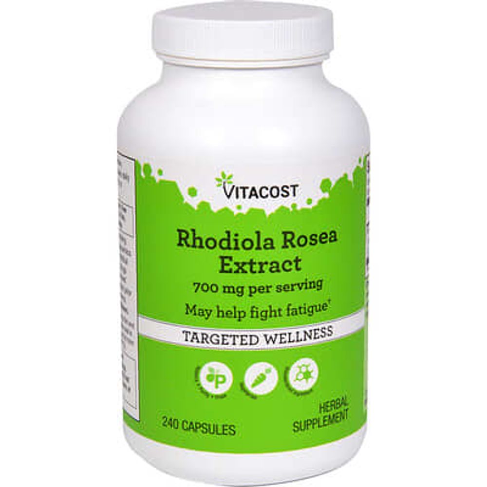 Vitacost, экстракт родиолы розовой (Rhodiola rosea), 240 капсул (350 мг в 1 капсуле)