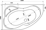 Акриловая ванна 160х100 см Azario Микона МИВ0002 белая