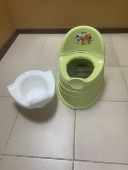 Горшок детский со съемной вставкой и высокой спинкой "Мимимишки", цвет зеленый