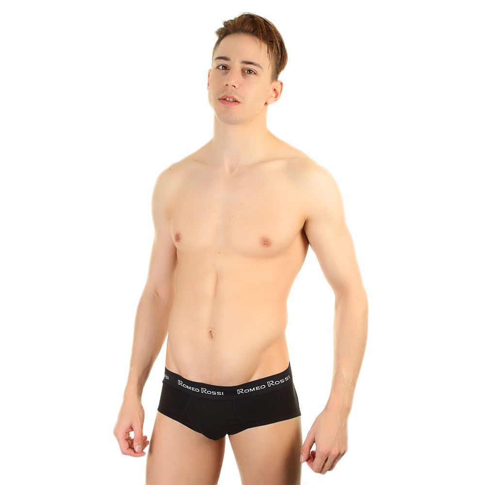 Набор из 3 разноцветных трусов-брифов с чёрной резинкой (Размер: XXXL) (Цвет: разноцветный)