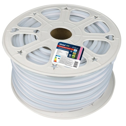 ULS-N21-2835-120LED-m-8mm-IP67-220V-8W-m-50M-PINK Светодиодная гибкая герметичная лента. NEON. Бобина 50 м. Розовый свет. TM Uniel.
