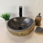Раковина из речного камня RS-66030 36х32х15 из натурального камня