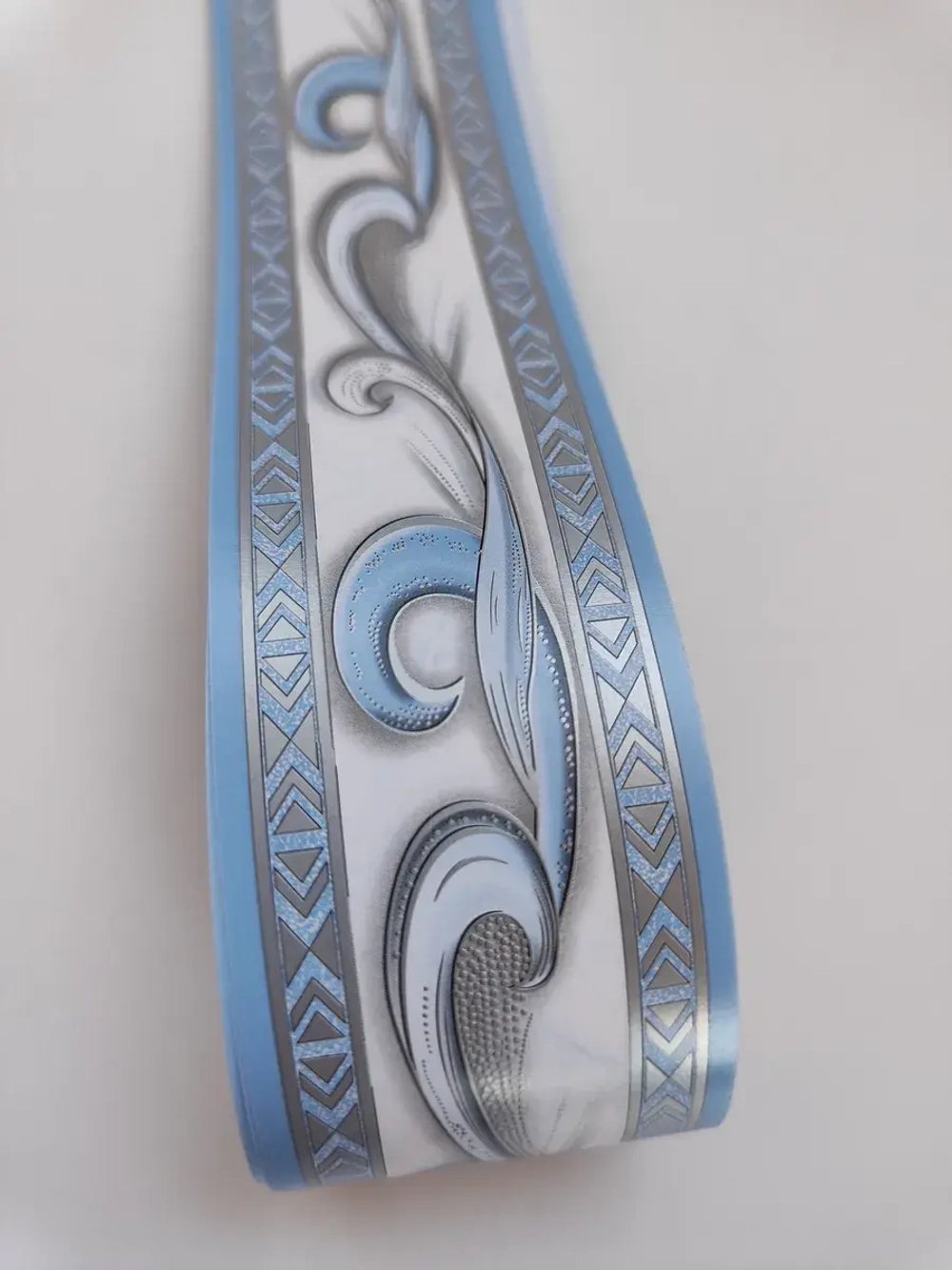 Бордюр для обоев бумажный 4 см окантовка лента голубой