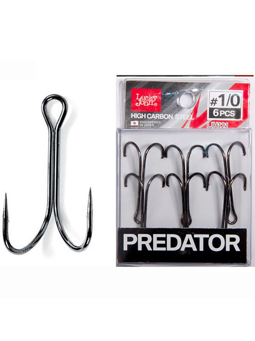 Крючки-двойники Lucky John PREDATOR серии LJH121 размер 006 (5упк.по 8шт.)