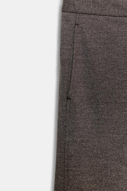 ZARA БРЮКИ ПРЯМОГО КРОЯ С ВЫСОКОЙ ПОСАДКОЙ, КОРИЧНЕВЫЙ МЕЛАНЖ