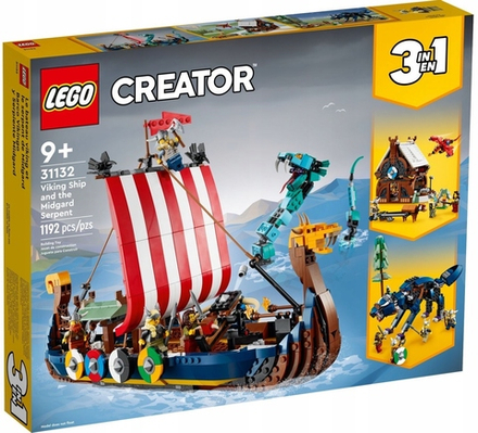 Конструктор LEGO Creator 3 в 1 31132 Корабль викингов и Змея Мидгарда