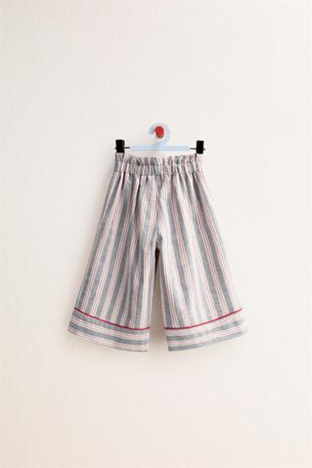 ZARA TIMELESS - БРЮКИ WIDE LEG В ПОЛОСКУ, СИНИЙ