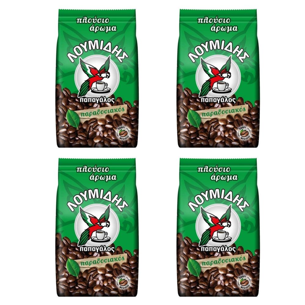 Кофе молотый Loumidis Papagalos 194 г x 4 шт