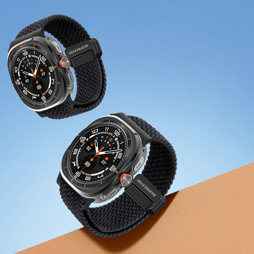 Эластичный ремешок черного цвета (Midnight) от Dux Ducis для смарт часов Samsung Watch Ultra 47MM, серия Strap (Mixture Pro Series)