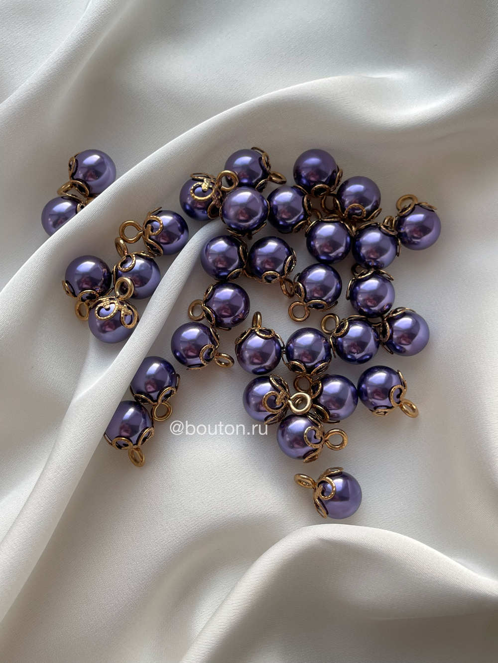 Пуговицы Жемчужные2 темно-фиолетовые