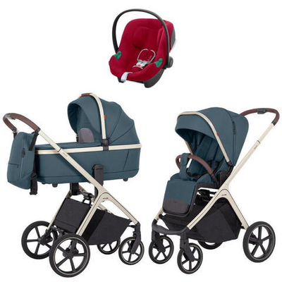 Коляска Carrello Vector CRL-6550 и автокресло Cybex Aton B2 Dynamic Red 3 в 1 Prime Blue