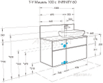 Тумба под раковину Aquaton Мишель 100 дуб эндгрейн, белый 1A244101MIX40